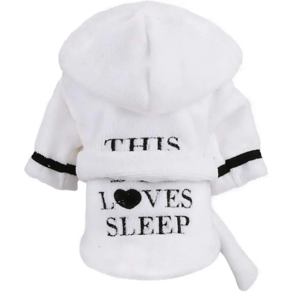 Luxury Soft Cotton Hooded Bathrobe Dog Size Medium